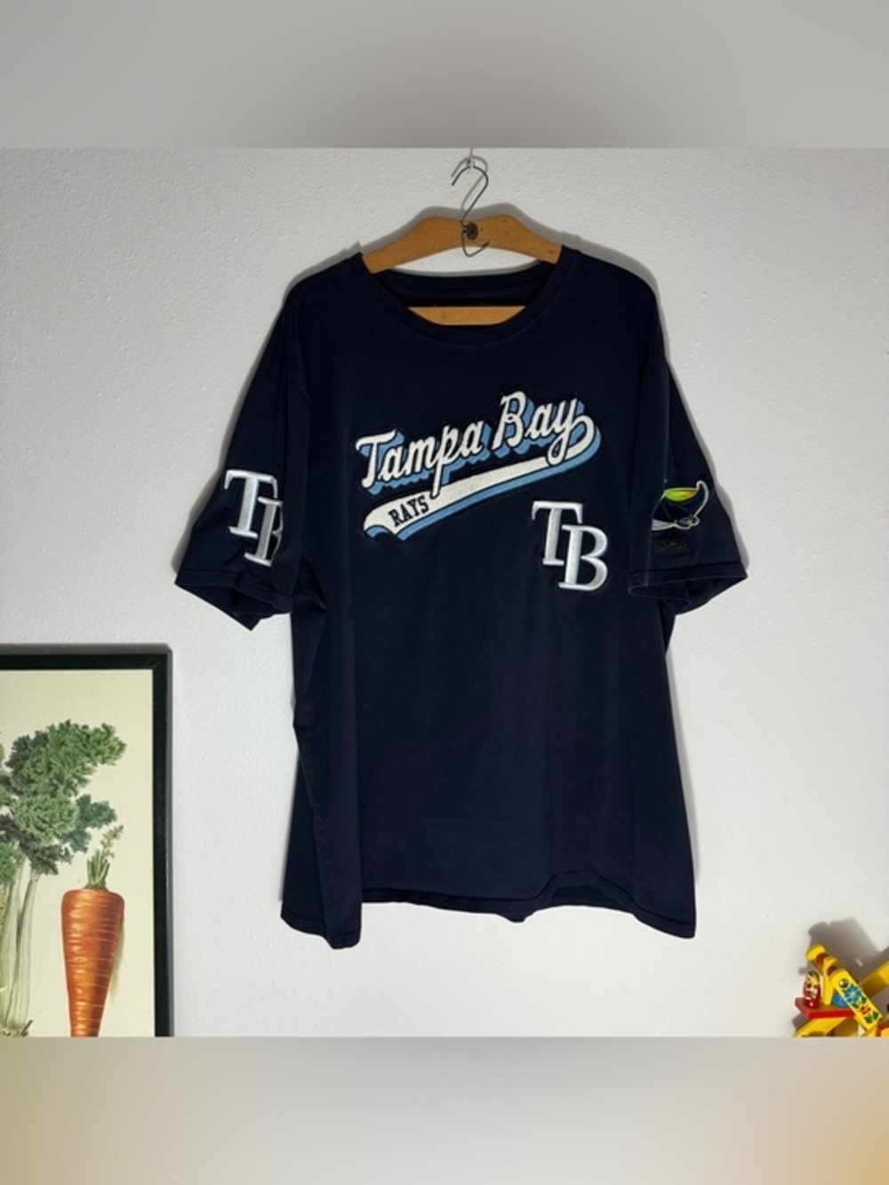Pro Standard Tampa Bay Devil Rays embroidered navy blue tee size 3XL